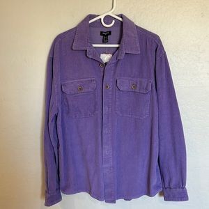 Forever 21 Purple Corduroy Causal Button Down Size Large
